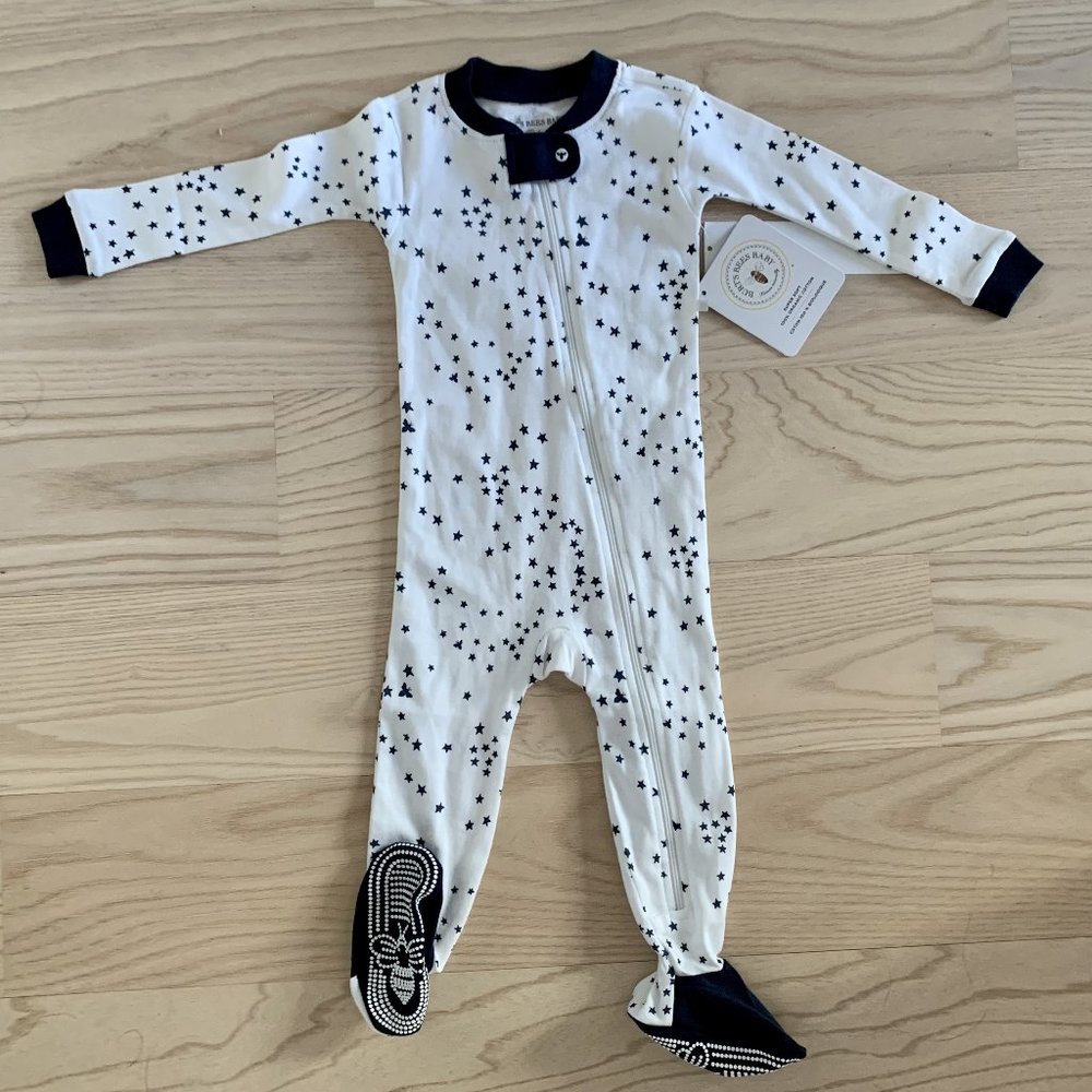 12mo Burt's Bees Baby Sleeper Pajamas, Zip-Front Non-Slip Footie PJs
